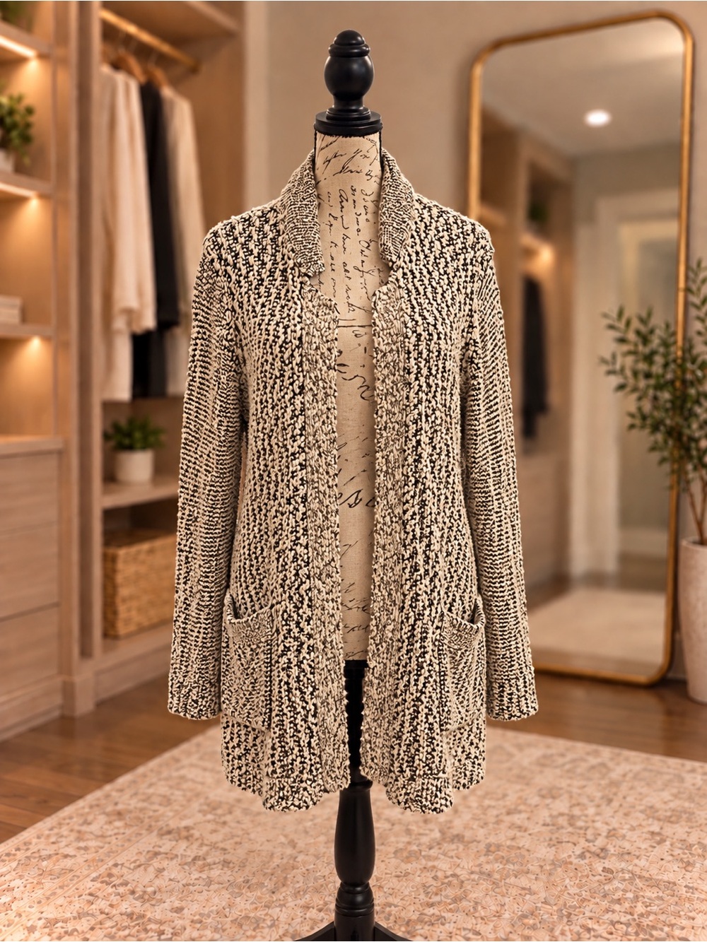 Skies Are Blue Marled Open Front Cardigan Size Medium